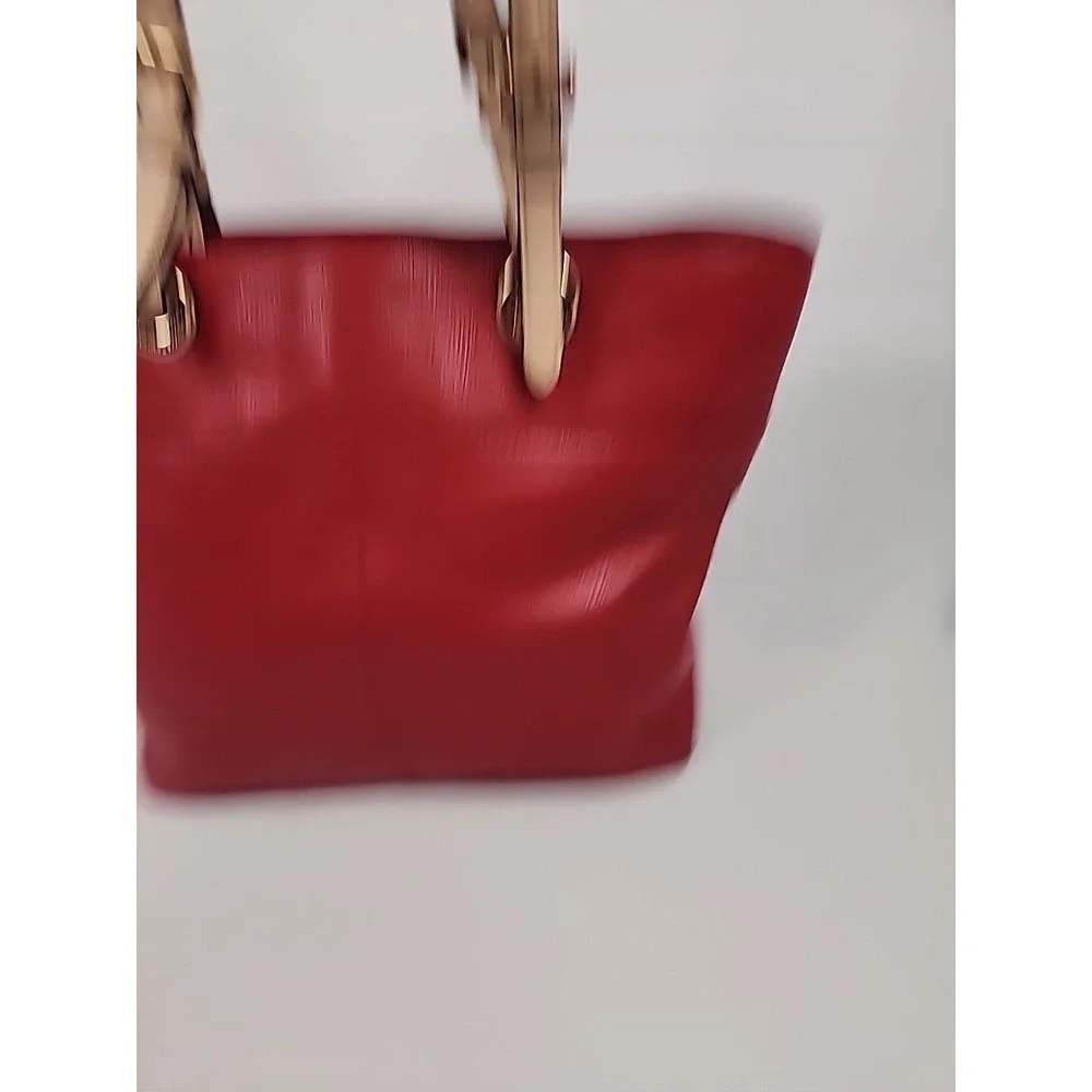 Michael Kors Bedford Large Pocket Tote Bag Flame Red Pebbled Leather 30H4GBFT6L